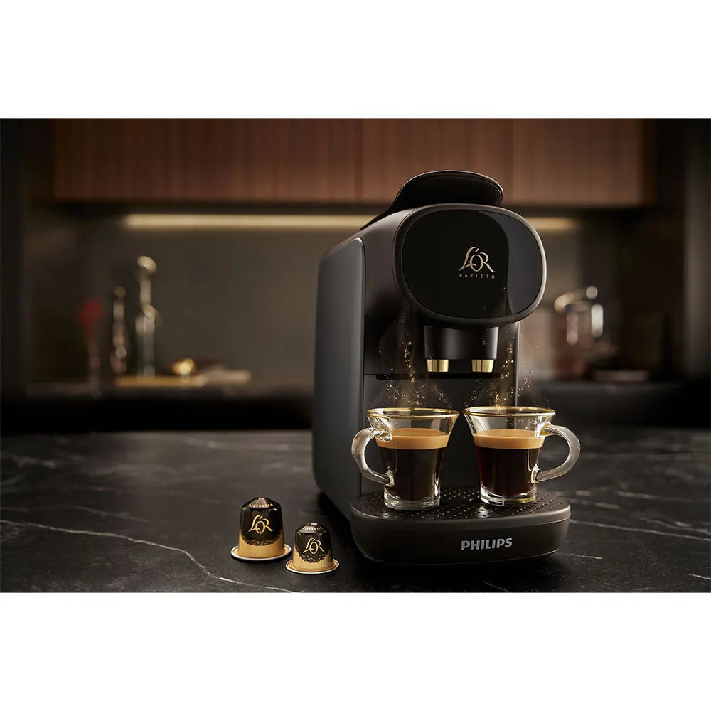 Philips L'OR Barista Sublime Capsule Coffee Machine, Double Shot, 1 or 2 Cups, Full Coffee Menu, Black (LM9012/60)