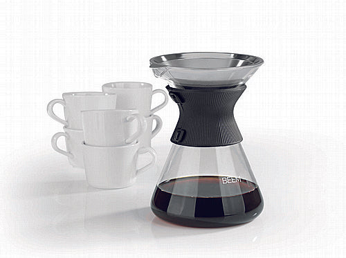 Glass Pour Over Carafe for Filter Coffee - BEEM Pour Over Carafe | Fits 6 cups