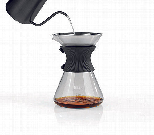 Glass Pour Over Carafe for Filter Coffee - BEEM Pour Over Carafe | Fits 6 cups