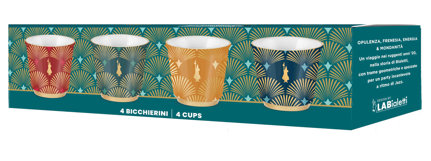 Set of 4 Bialetti Espresso Cups 90 ml BIALETTI Deco Glamour