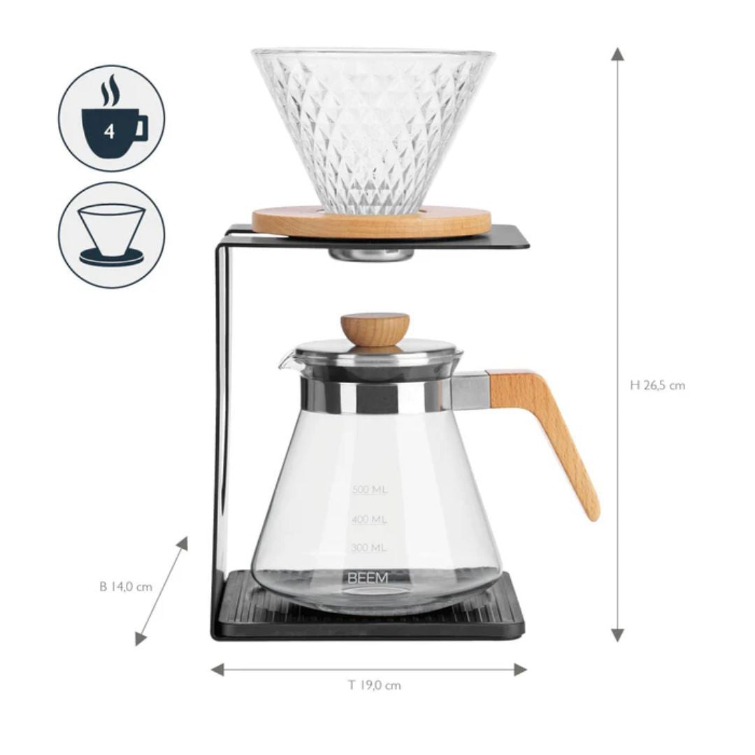 BEEM Pour Over set for manual coffee making - 4 cups / Holz | Manual brewing |