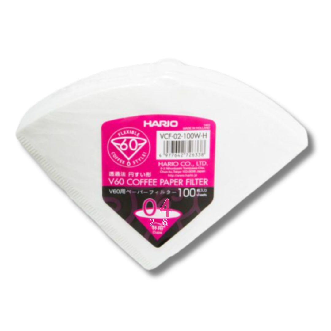 HARIO FLEXIBLE V60-04 Filter Papers (2-6 Cups) - Pack of 100