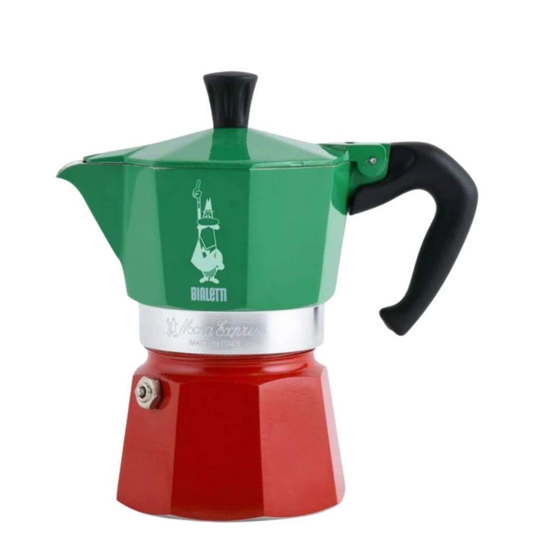 Bialetti Moka Express Tricolor 3 Cup Coffee Maker