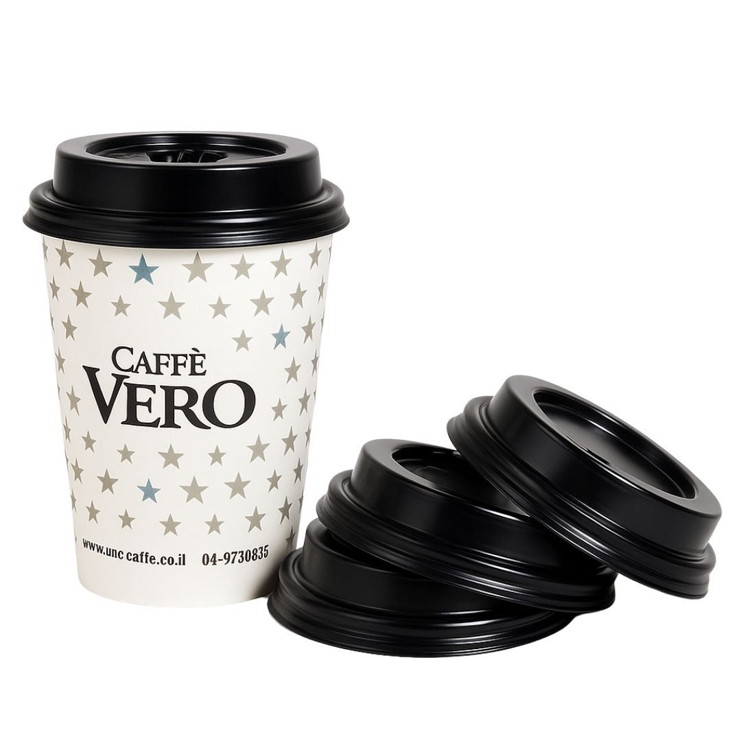 100 biodegradable lids for 330 ml disposable cups - coffee/cappuccino