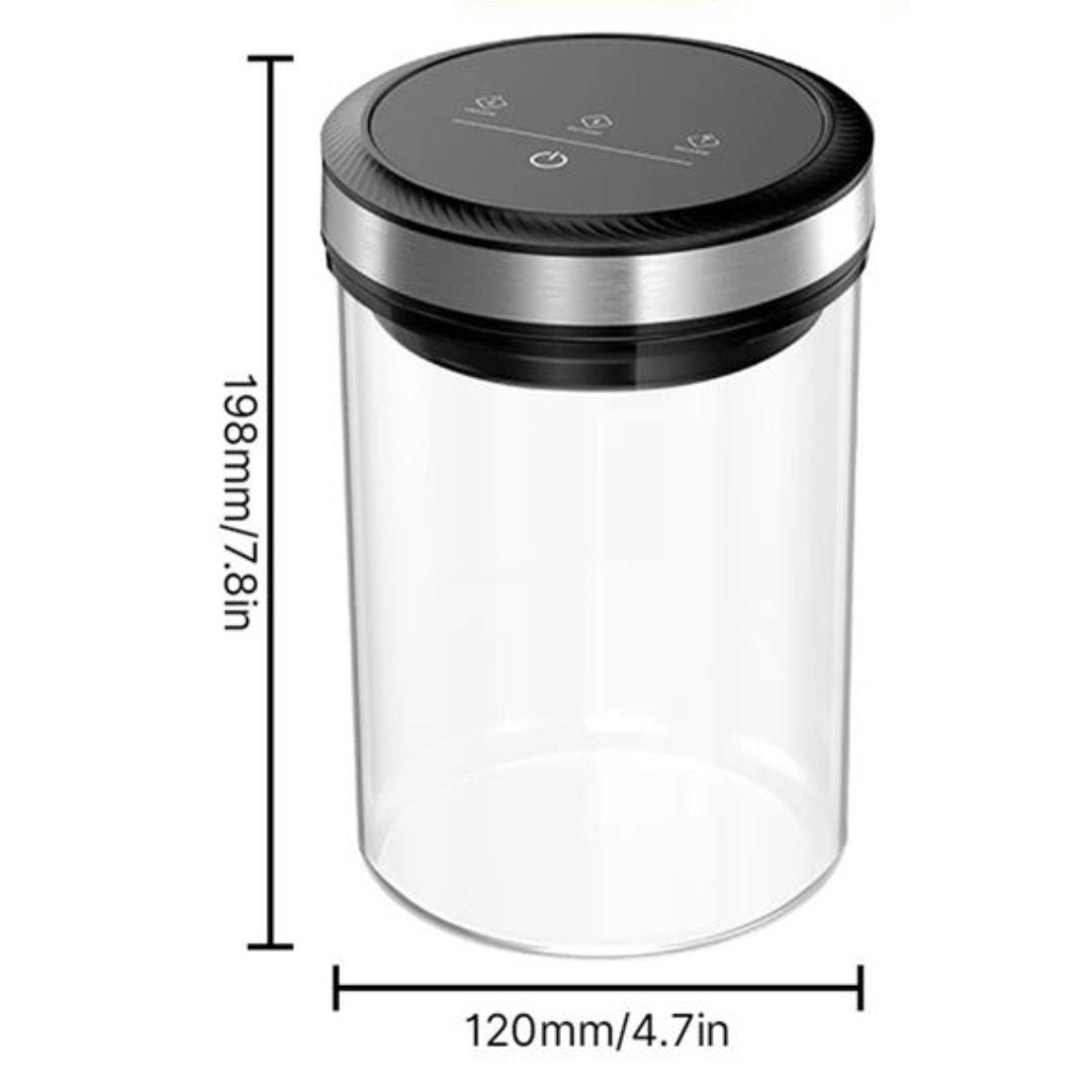 Chromex 1.6 liter electric glass vacuum container for coffee storage